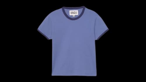 Bad Bunny x Zara Slim Fit Rib Contrast T-shirt Blue