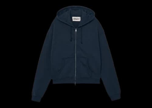 Bad Bunny x Zara Cropped Fit Zip Hoodie Navy Blue