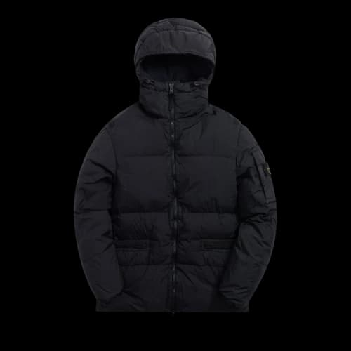 Stone Island Crinkle Reps NY Hooded Down Jacket 'Black'