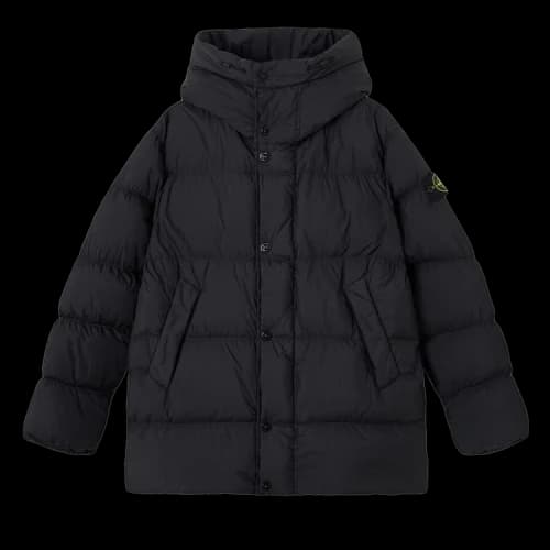 Stone Island Garment Dyed Crinkled Reps NY Hooded Down Jacket 'Black'