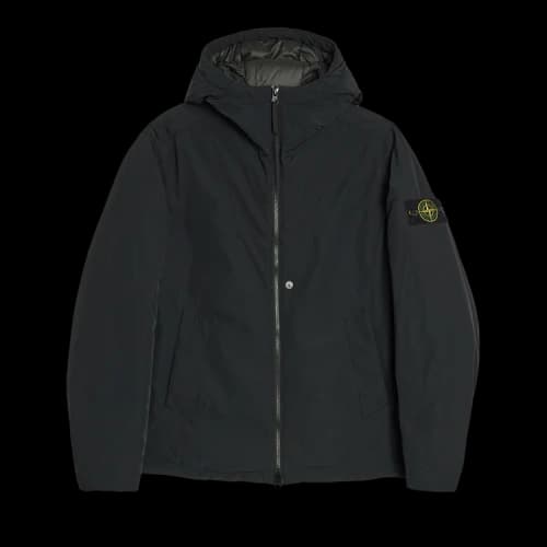 Stone Island Polyester Micro Twill Padded Hooded Jacket 'Black'