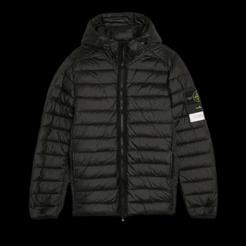 Stone Island Light Recycled Nylon Hooded Down Jacket 'Black'