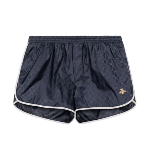 Gucci SS22 GG Nylon Swim Shorts With Bee 'Navy'