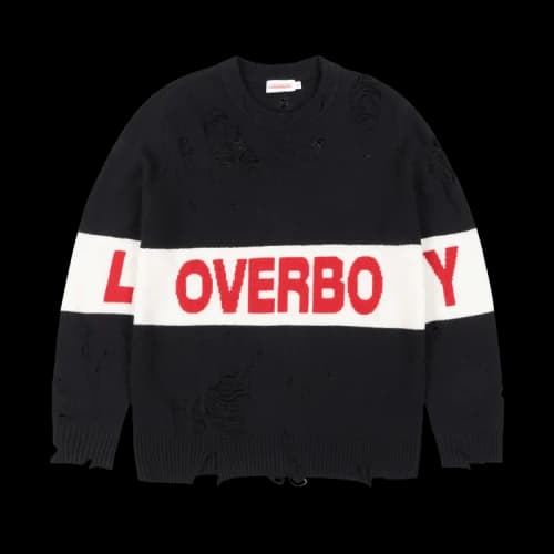 Charles Jeffrey Loverboy Distressed Loverboy Logo Jumper 'Black'