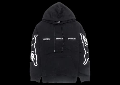 Icecream Ice Cream White Hoodie Black