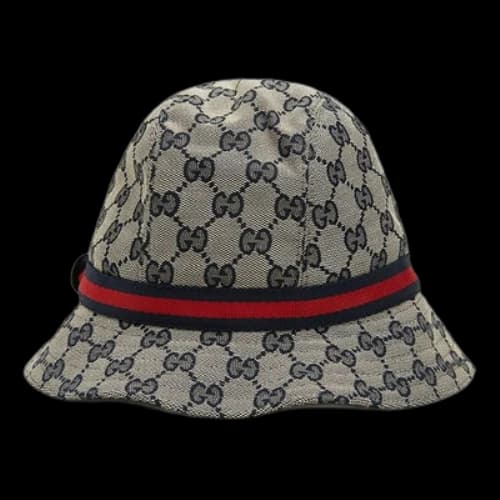 (PS) Gucci GG Canvas Fedora With Web 'Beige Blue'