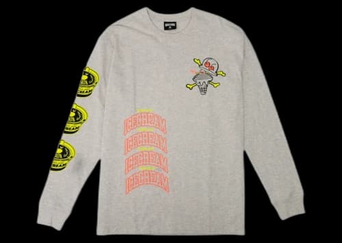 Icecream Ice Cream Cup Of Cone Long Sleeve Tee White/Heather Grey