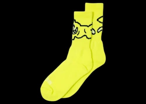 Icecream Ice Cream Running Dog Socks Yellow