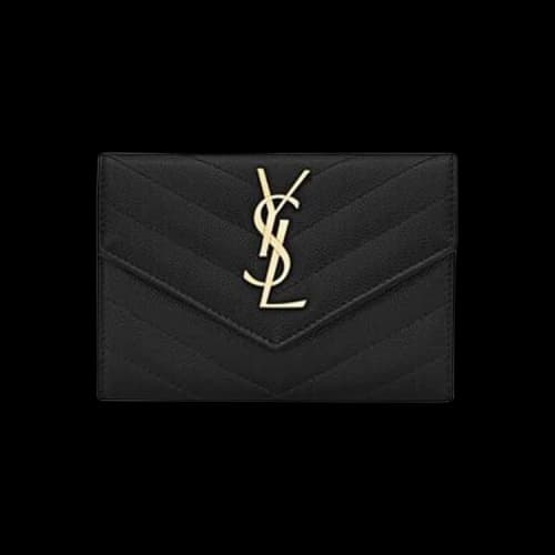 Saint Laurent Cassandre Matelassé Small Envelope Wallet 'Black'