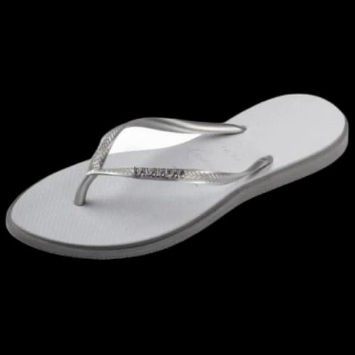 Havaianas Rubber Sole Abrasion Resistant Flip Flops Women's Steel Gray