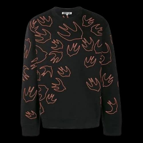 Alexander McQueen Casual Swallow Sweatshirt 'Black Orange'