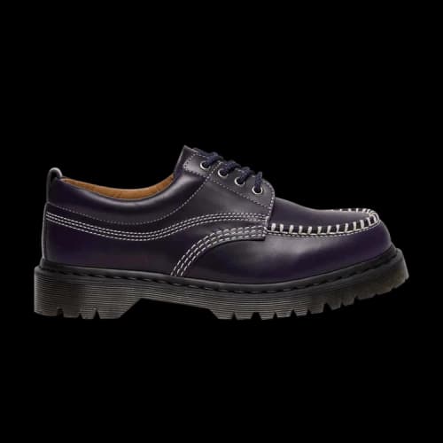 Dr. Martens Lowell Orleans Leather Moc Toe Shoe Midnight Blue