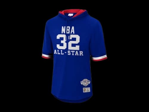 NBA Western Conference Magic Johnson 1985 All-Star Game Name & Number Short Sleeve Hoodie Royal Blue
