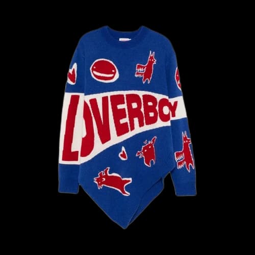 Charles Jeffrey Loverboy Topsy Turvy Loverboy Logo Jumper 'Blue/Red'
