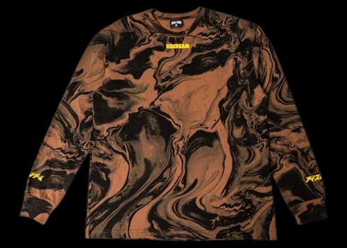 Icecream Ice Cream Marble Long Sleeve Tee Brown
