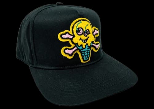 Icecream Ice Cream Peach Snapback Cap Black