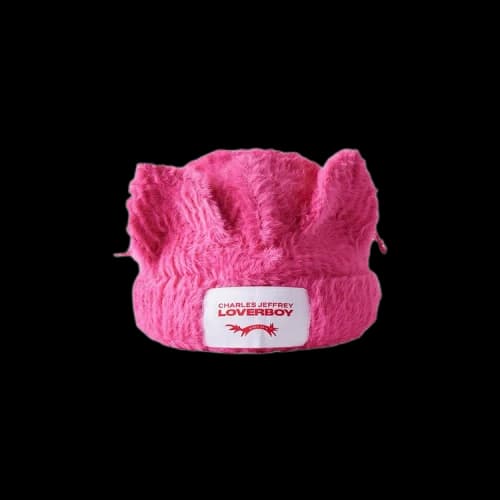 Charles Jeffrey Loverboy Fluffy Chunky Ears Beanie 'Pink'