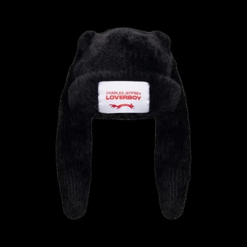 Charles Jeffrey Loverboy Fluffy Chunky Rabbit Beanie 'Black'