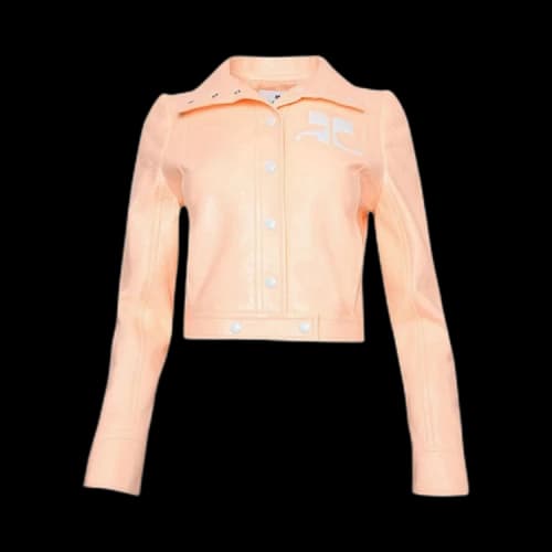 Courrèges Iconic Vinyl Jacket 'Bleached Orange'