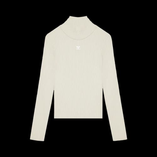 Courrèges Mockneck Rib Knit Sweater 'Oats'