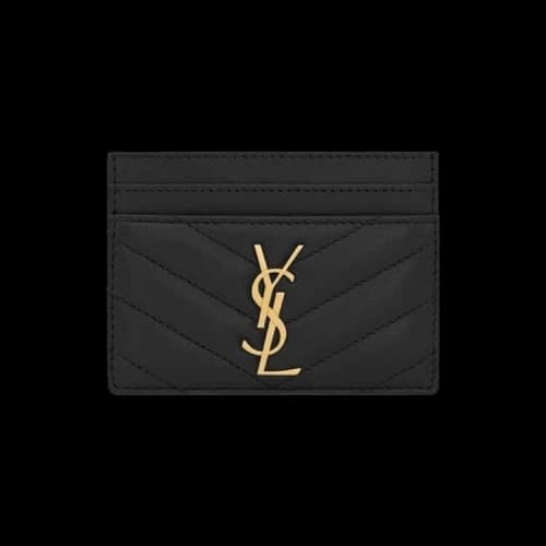 Saint Laurent Cassandre Matelassé Card Case 'Noir'
