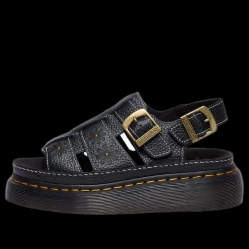 Dr. Martens Wrenlie Open Toe Nappa Leather Fisherman Platform Sandals 'Black' (Women's)