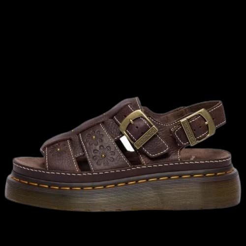 Dr. Martens Wrenlie Open Flower Sandals 'Dark Brown' (Women's)