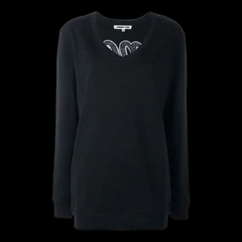 Alexander McQueen V-neck Printing Swea Black