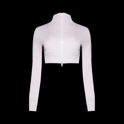 Courrèges Maxi Rib Tracksuit Cropped Jacket 'Powder Pink'