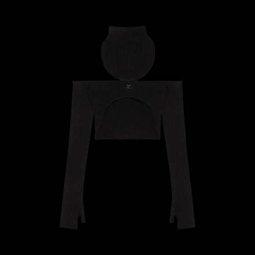 Courrèges Hollistic Rib Knit Bra 'Black'