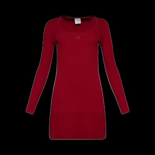Courrèges Holistic Rib Knit Dress 'Groseille Fonce'