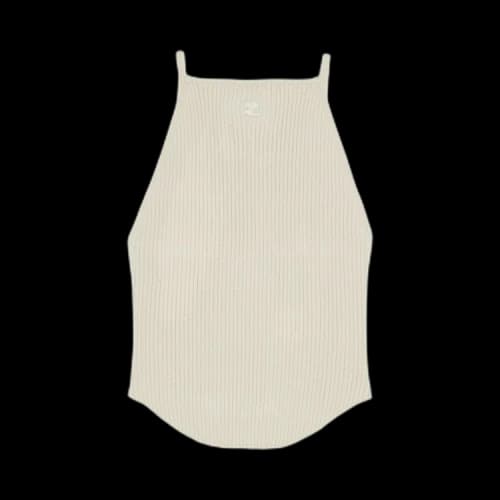 Courrèges Holistic Rib Knit Tank Top 'Oat Meal'