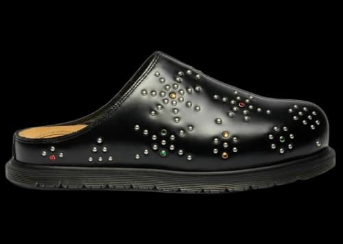 Dr. Martens San Leather Studded Mules Black Analine