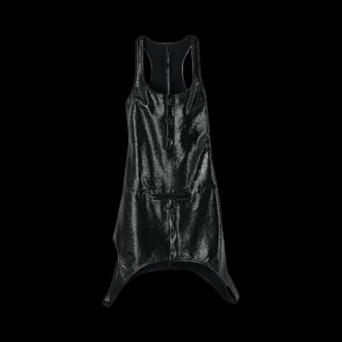 Courrèges Reversed Mini Vinyl Dress 'Black'