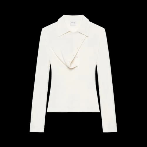 Courrèges Oblique Crepe Jersey Shirt 'Natural'