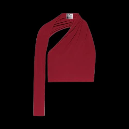 Courrèges Slash Crepe Jersey Top 'Garnet'