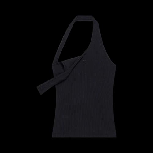Courrèges Asymmetric Rib 90s Tank Top 'Black'