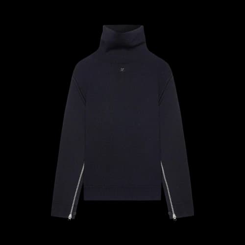 Courrèges Oversized Mockneck Knit Sweater 'Black'
