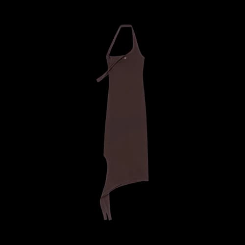 Courrèges Undressed Rib Knit Long Dress 'Chocolate'