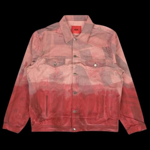 424 Pigment Dip American Flag Denim Jacket 'Pink'