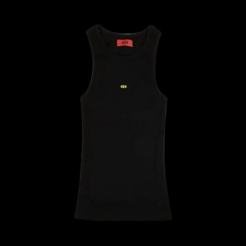 424 Ribbed Logo Tank Top 'Black'