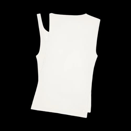 Courrèges Transverse 90s Rib Top 'White'