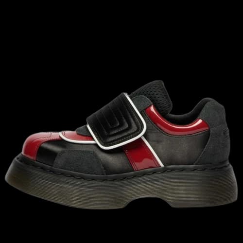 Dr. Martens Women's Buzz Strap 'Black Scarlet Red'