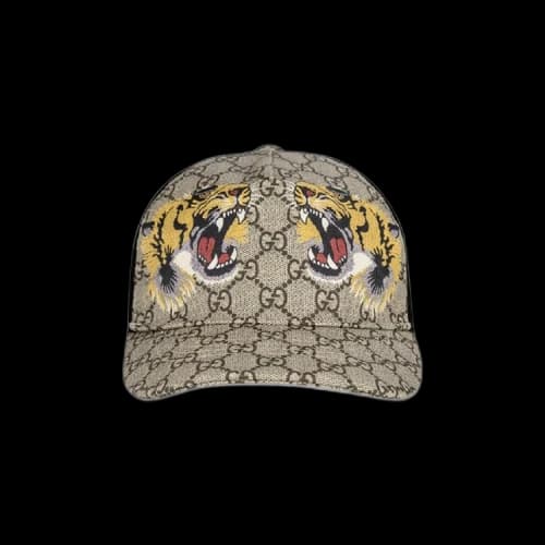 Gucci Tigers Print GG Supreme Baseball Hat 'Beige/Brown'