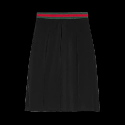 Gucci Silk Pleated Skirt 'Black'