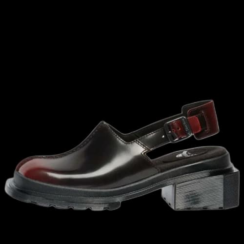 Dr. Martens Maybole Square Toe Rub Off Leather Mules 'Cherry Red' (Women's)