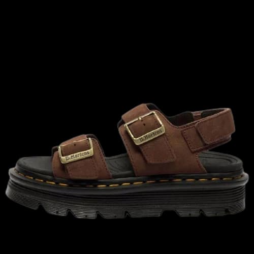 Dr. Martens Zebzag Nubuck Platform Sandals 'Sepia Brown' (Women's)
