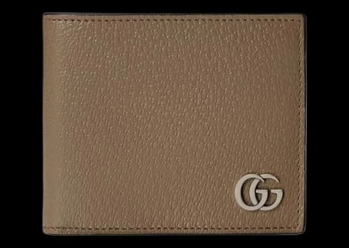 Gucci GG Marmont Card Case Wallet Taupe