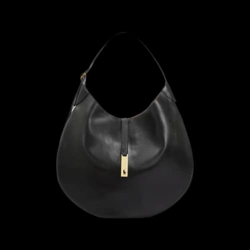 Polo Ralph Lauren Calfskin Medium Shoulder Bag 'Black'