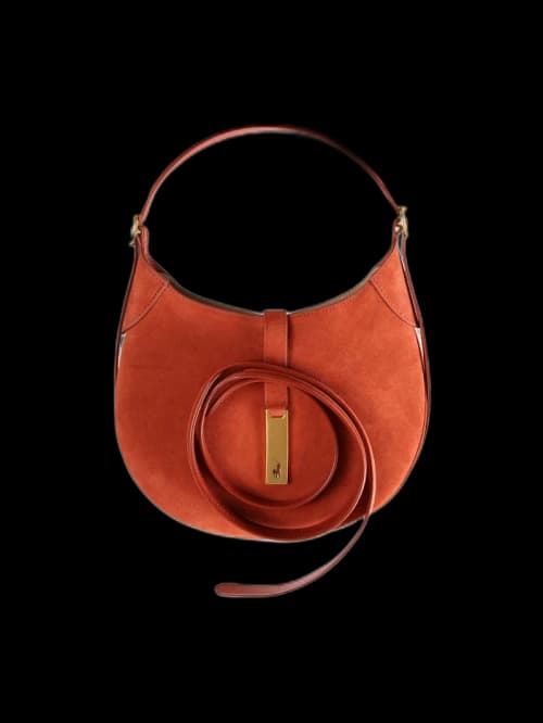 Polo Ralph Lauren Id Suede Small Shoulder Bag Red